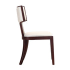 Manhattan Comfort - Lot de 2 chaises de salle à manger traditionnelles Pulitzer 46 cm, revêtement similicuir blanc perle et noyer-Couture verticale du dossier