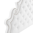 Modway - Diana Touffe Performance Velvet Tête de lit complète/Queen, Blanc-Tissu résistant aux taches durable