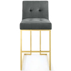 Modway - Privy Acier inoxydable doré Performance Velvet Tabouret de bar - Charbon de bois doré-Aucune assemblée requise