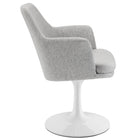 Modway - Lippa Salle à manger pivotante Rembourré Fauteuil - Blanc gris clair-Anneau en plastique en caoutchouc pour la protection des planchers