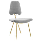 Modway - Ponder Performance Velvet Fauteuil d’appoint de salle à manger - Gris-Fauteuil d’appoint Chic Modern