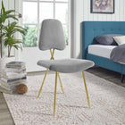 Modway - Ponder Performance Velvet Fauteuil d’appoint de salle à manger - Gris-Rembourrage en mousse dense pour le confort