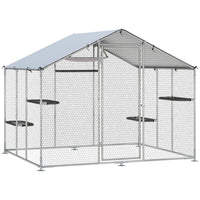 PawHut - Enclos extérieur pour chat walk-in avec housse imperméable 94,5 po l-Dispose d'une hauteur de passage spacieuse de 77 po, vous permettant de rejoindre votre chat 
