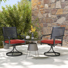 Outsunny - Chaises pivotantes de patio avec coussin, fauteuil à bascule Rouge-Pivote à 360° pour s'amuser et se détendre 