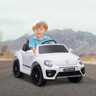 Qaba - Voiture RC électrique pour enfants Volkswagen Beetle sous licence 12V - blanc-Fonction de démarrage en douceur pour une accélération progressive et sécurisée 