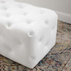 Modway - Amour Entrée à boutons touffés de 48" Imitation cuir Banc - Blanc-5