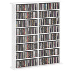 HOMCOM - Armoire de rangement média double - blanc-Étagères réglables pouvant accueillir jusqu'à 396 DVD ou Blu-ray 