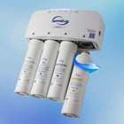 iSpring - RO5004F 500 GPD Filtre à eau par osmose inverse sans réservoir sous évier avec UV-Filtration À 6 Couches Avec Protection Contre Les Rayons Uv: Ce filtre à eau à osmose inverse dispose d’un système de filtration à 6 couches avancé comprenant un filtre à sédiments en PP, un filtre antitartre, un filtre à charbon en bloc, une membrane OI ayant une précision de filtration de 0,0001 μm, un filtre à charbon en bloc servant à affiner le goût et un éclairage UV intégré qui dure jusqu’à 8 000 heures. Le fi