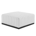 Modway - Conjure Chenal Touffé Tissu rembourré Ottoman - Noir Blanc-Détails du tufting du chenal