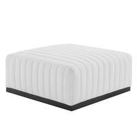 Modway - Conjure Chenal Touffé Tissu rembourré Ottoman - Noir Blanc-Détails du tufting du chenal