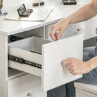 HOMCOM - Coiffeuse avec miroir et lumières - 40,9 po L x 15,7 po l x 53,3 po H - blanc-MDF et panneaux de particules revêtus de mélamine pour un nettoyage facile 