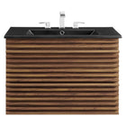 Modway - Render Fixation murale de 30" Vanette de salle de bain - Noir noyer-8