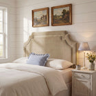 Modway - Magnolia Taille Velvet Performance Résistant aux Taches Tête de lit Queen size - Taupe-Tuyauterie de contraste