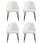 Manhattan Comfort - Lot de 4 chaises de salle à manger modernes Gracie 61,5 cm, revêtement similicuir blanc et noir-Chaise de salle à manger moderne pour salle à manger et usage de travail Lot de 4