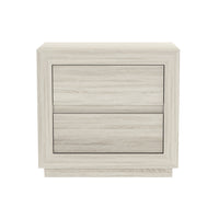 Manhattan Comfort - Table de nuit contemporaine Soren 26" à 2 tiroirs - Chêne blanchi-Conçu avec un stratifié à grain de bois de haute qualité, offrant l'apparence du bois naturel avec une durabilité accrue