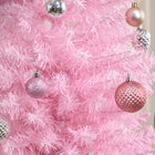 HOMCOM - Sapin de Noël artificiel 7' mince - décoration de fête - rose-Matériaux : PVC, plastique 