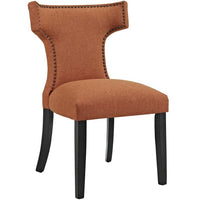 Modway - Curve Tissu Chaise à manger - Orange-Chaise de salle à manger avec moulure en tête de clou