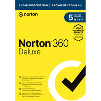Norton - 360 Deluxe logiciel antivirus - 5 appareils - abonnement d'un an-Protection Contre Les Escroqueries Alimentée Par L’ia Le moteur de protection alimenté par l’IA de Norton aide à vous protéger contre les arnaques sophistiquées lorsque vous magasinez, effectuez des transactions bancaires, regardez des vidéos en ligne ou textez