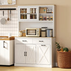HOMCOM - Armoire de garde-manger 69 po avec station de charge - blanc-Un grand plan de travail offre de l’espace pour la préparation des repas et les petits appareils électroménagers 