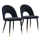 Zuo - Menlo Chaise de salle à manger - Noir - Ensemble de 2-Assemblage requis