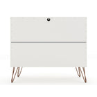 Manhattan Comfort - Rockefeller commode moderne du milieu du siècle 35,24" - blanc-Parfait pour le rangement ou l’exposition d’objets Kit anti-basculement inclus