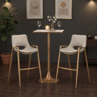 Zuo - Desi Tabouret de bar - Beige/Or - Ensemble de 2-Dimensions: 21,7 po L x 20,7 po L x 39,0 po H