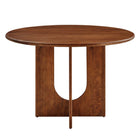 Modway - Rivian Ronde 48 po Bois Table à manger, Noyer-Assemblée requise