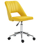 Vinsetto - Chaise d’ordinateur pivotante sans accoudoirs - jaune-Design aux lignes simples avec rembourrage épais pour plus de confort