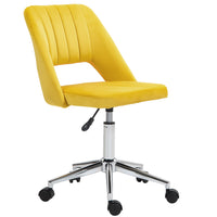 Vinsetto - Chaise d’ordinateur pivotante sans accoudoirs - jaune-Design aux lignes simples avec rembourrage épais pour plus de confort