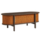 Modway - Coralie Cuir végétalien courbé Ovale Table basse - Noyer Tan-Détail en cuir végan