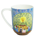 Oscardo - Tasse porcelaine « Femmes dansantes » de Leah Dorion - 485 ml-Tasse en porcelaine à forme large - Contient 485 ml / 16 oz, idéale pour le café, le thé et les boissons chaudes