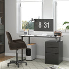 HOMCOM - Bureau d'ordinateur avec tiroirs réversibles multifonctions - 47,2 po L x 23,6 po l x 29,9 po H - noir-Le classeur dispose de 3 tiroirs, des tiroirs de rangement et un tiroir pour dossiers afin de ranger toutes vos fournitures de bureau et documents