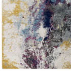 Modway - Entourage Adeline Contemporain Moderne Abstrait Tapis de comédie 8 pi l x 10 pi L - Bleu Gris Jaune Ivoire Rose-Résistant aux taches / Facile à nettoyer