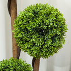 HOMCOM - Arbre s topiaires artificiels buis à trois boules 35 po - vert - lot de 2-Couleur : Vert clair 