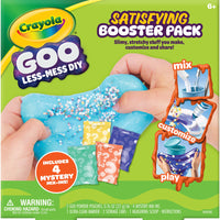 Crayola - Bricolage Paquet supplémentaire satisfaisant GOO-ENSEMBLE DE BRICOLAGE GOO CRAYOLA : Comprend 2 sachets de poudre à GOO Crayola, 4 p'tits extras mystères, 1 marqueur lavable ultra-propre, 2 pots de rangement, 1 cuillère à mesurer et des instructions