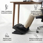 ShoppingAll - Repose-pieds de bureau ergonomique sous le bureau, angle réglable - noir-Prêt à l'emploi dès la sortie de la boîte avec un mécanisme de réglage simple et intuitif, ce qui le rend parfait pour les bureaux à domicile, les configurations de jeux ou les bureaux d'entreprise.