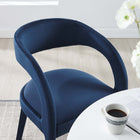 Modway - Pinnacle Performance Velvet Chaise à manger Ensemble de 2 - Bleu Minuit-Assemblée requise