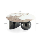 Manhattan Comfort - Ensemble de 2 tables basse et d’appoint Laurel Modern Glam - Noir-Caractéristiques Socle Contemporain en Acier Inoxydable