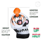 GEMMY - Crâne gonflable d'Halloween avec araignée - 137 cm-Pour usage intérieur et extérieur