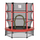 Outsunny - Trampoline pour enfants avec filet de protection - 55" de diamètre - Rouge-Offrez à votre enfant des heures de plaisir rebondissant avec un trampoline  