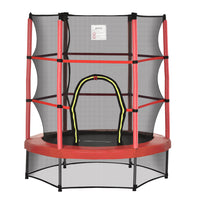 Outsunny - Trampoline pour enfants avec filet de protection - 55" de diamètre - Rouge-Offrez à votre enfant des heures de plaisir rebondissant avec un trampoline  