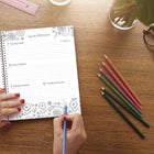Blueline - 2027 agenda hebdomadaire/mensuel à colorier DoodlePlan avec reliure à double spirale – 11 po x 8 1/2 po – design Botanica – bilingue-100 % de papier recyclé post-consommation