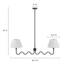 Modway - Wave Gribouillis à 2 bras Lumière suspendue - Noir-Bras gribouillis