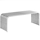 Modway - Pipe 47" Acier inoxydable Banc - Argent-Bench moderne