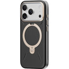 Torras - Coque Ostand Q3 VegSkin pour iPhone 17 Pro - Noir-Support magnétique rotatif 360°. Angles de vision illimités, praticité à 360°. Intégration affleurante, sans épaisseur supplémentaire au dos. Force magnétique de 18 N pour une expérience sans fil rapide et ininterrompue.