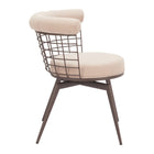 Zuo - Saku Chaise de salle à manger pivotante - Beige/Brun-Garantie limitée de 3 ans