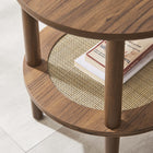 Modway - Torus Manche Table d’appoint - Noyer-Panneau de particules et MDF