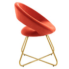 Modway - Nouvelle Performance Velvet Chaise à manger Ensemble de 2 - Orange dorée-Cadre solide en métal doré
