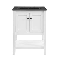Modway - Prestige 24" Vanette de salle de bain - Blanc Noir-Vanité de salle de bain moderne