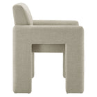 Modway - Daven Tissu Chaise de salle à manger rembourrée in Lin-Glissières intégrées au sol non marquées